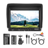 Neewer - Kit moniteur vidéo F100 7 pouces + batterie NP-F550 + chargeur USB : vue ensemble