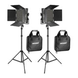 Neewer - Kit studio 660 Bi-Color : 2 panneaux LED 40 W + trépieds + volets : vue ensemble