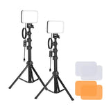 Neewer - Kit studio BP66 : 2 lampes LED + filtres magnétiques + trépieds : vue ensemble