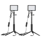 Neewer - Kit studio ZC-10S : 2 lampes LED avec trépieds et 8 filtres colorés : vue ensemble