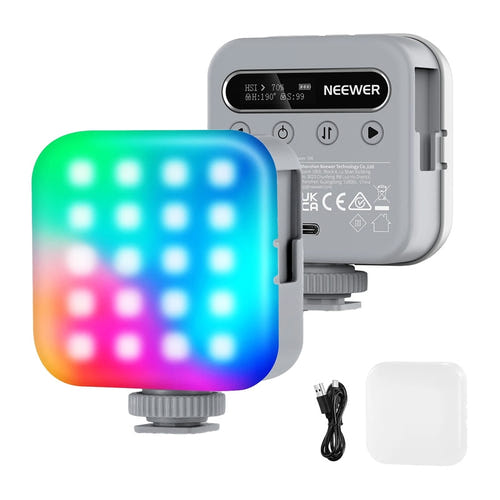 Neewer - Lampe LED magnétique BL60C (126 g, RGB, 18 effets, diffuseur inclus) : couleurs