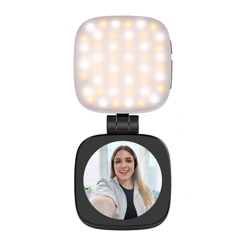 Neewer NL48B - Lampe selfie magnétique 48 LED avec miroir, CRI 95 (noir) : noire