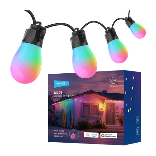 Neewer NR01 - guirlande lumineuse extérieure connectée RGB 30 m : LED RGB jardin 30 m
