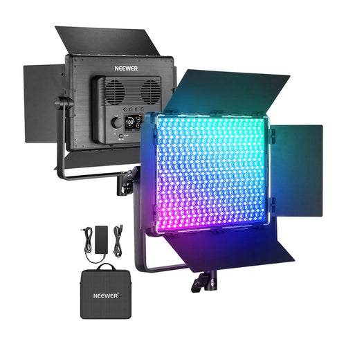 Neewer - Panneau LED RBB1200 RGBCW 60 W (800 LED, 2500 à 10000 K, DMX) : vue ensemble