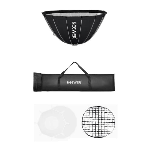 Neewer - Softbox parabolique SF120Q 120 cm (grille, 2 diffuseurs, Bowens) : détail