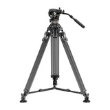 Neewer - Trépied vidéo LL55 en fibre de carbone avec tête fluide (93 à 197 cm) : vue ensemble