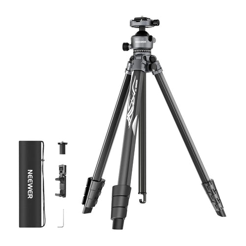 Neewer - Trépied de voyage LT07 en aluminium avec rotule ball (48,5 à 156,5 cm) : vue ensemble