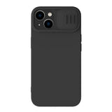 Nillkin CamShield Silky Silicone - Coque iPhone 15 Plus en silicone (noire)
