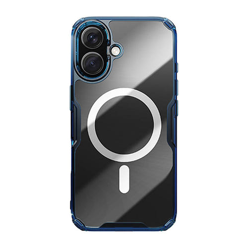Nillkin Nature TPU Pro Magnetic - Coque transparente iPhone 16 Plus (bleue)