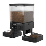 Oneisall PFD-002 - Distributeur de croquettes double Wi-Fi 2,1 kg : deux gamelles inox et écran LED