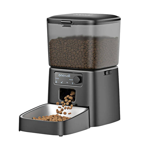 Oneisall PFD001 Pro - Distributeur de croquettes automatique noir : face