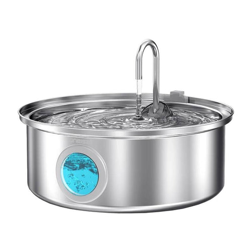 Oneisall PWF-002 - Fontaine à eau 7 L en acier inoxydable pour chien et chat : inox sept litres