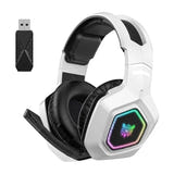 ONIKUMA B100 - Casque gaming sans fil 50 mm, Bluetooth 5.3, 2,4 GHz et filaire, blanc : arceau réglable rembourré