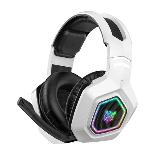 ONIKUMA B100 - Casque gaming sans fil 50 mm, Bluetooth 5.3, 2,4 GHz et filaire, blanc