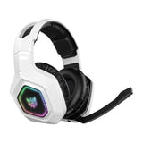 ONIKUMA B100 - Casque gaming sans fil 50 mm, Bluetooth 5.3, 2,4 GHz et filaire, blanc : coussinets respirants confort