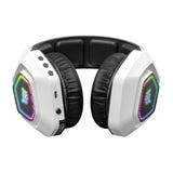 ONIKUMA B100 - Casque gaming sans fil 50 mm, Bluetooth 5.3, 2,4 GHz et filaire, blanc : éclairage RGB casque