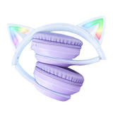 ONIKUMA B90 - Casque sans fil Bluetooth oreilles de chat, bleu et violet : coussinets circum auriculaires bleu