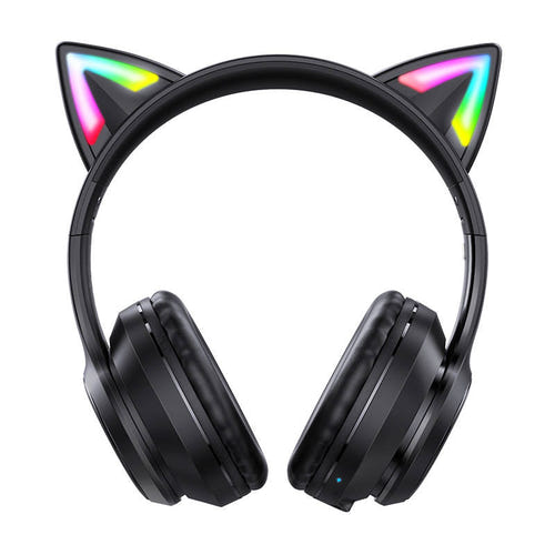 ONIKUMA B90 - Casque sans fil Bluetooth oreilles de chat lumineuses, noir (vue 2)