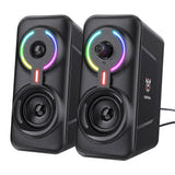 ONIKUMA L6 - Enceintes gaming RGB 2 x 5 W, Bluetooth BT5.0, USB et jack : noires