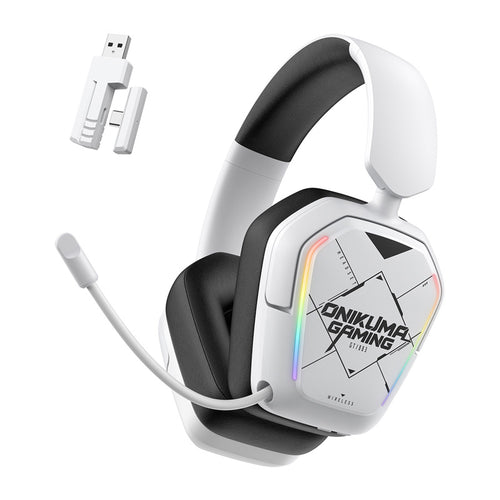 ONIKUMA GT883 - Casque gaming sans fil 4 modes RGB, blanc (vue 1)