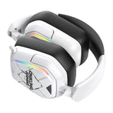 ONIKUMA GT883 - Casque gaming sans fil 4 modes RGB, blanc : coussinets pivotants arceau