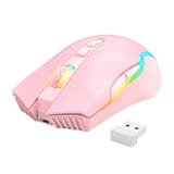 ONIKUMA CW905 - Souris gaming sans fil 2,4 GHz rose, 48 h d'autonomie : récepteur USB 2,4 GHz