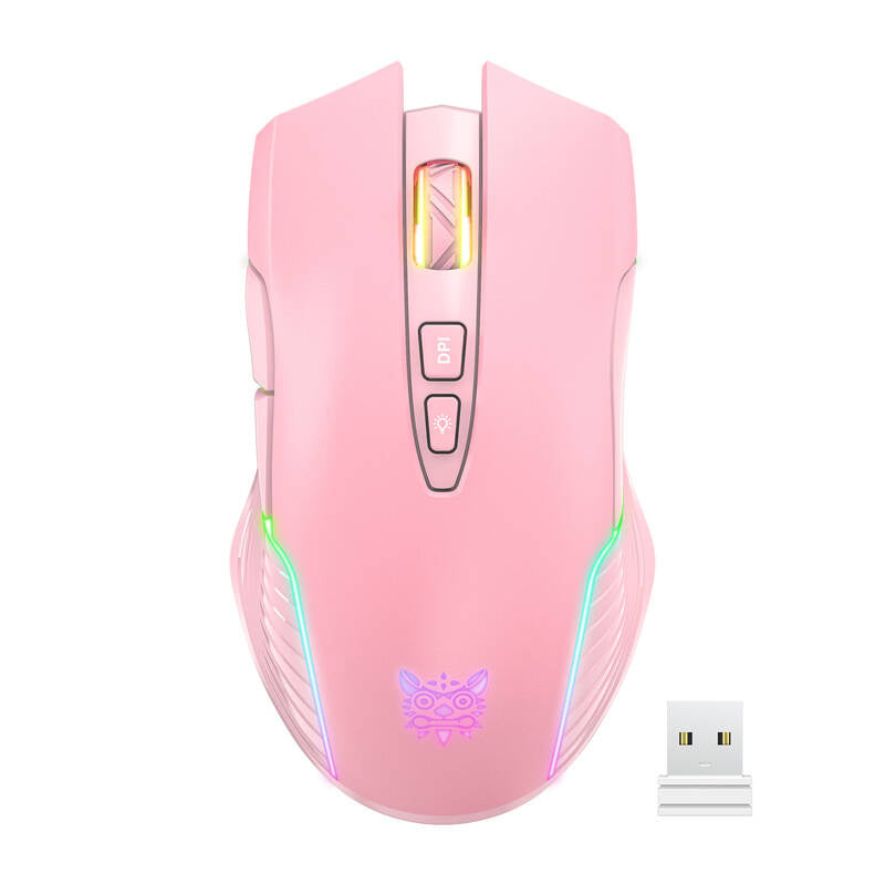 ONIKUMA CW905 - Souris gaming sans fil 2,4 GHz rose, 48 h d'autonomie - visuel 1