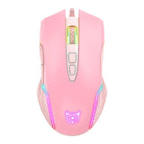 ONIKUMA CW905 - Souris gaming filaire RGB 6400 DPI, rose : LED RGB six couleurs