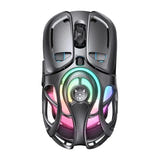 ONIKUMA DM02 - Souris gaming sans fil RGB 6 effets, grise : structure ajourée grise