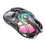 ONIKUMA DM02 - Souris gaming sans fil RGB 6 effets, grise : vue profil éclairage