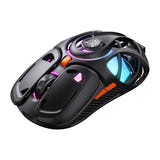 ONIKUMA DM02 - Souris gaming sans fil ajourée 73 g, noire : éclairage RGB dm02