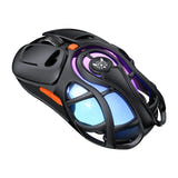 ONIKUMA DM02 - Souris gaming sans fil ajourée 73 g, noire : profil souris gaming noire