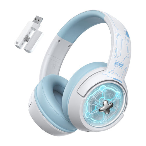ONIKUMA GT802 - Casque gaming sans fil 60 h avec commandes intégrées (blanc)