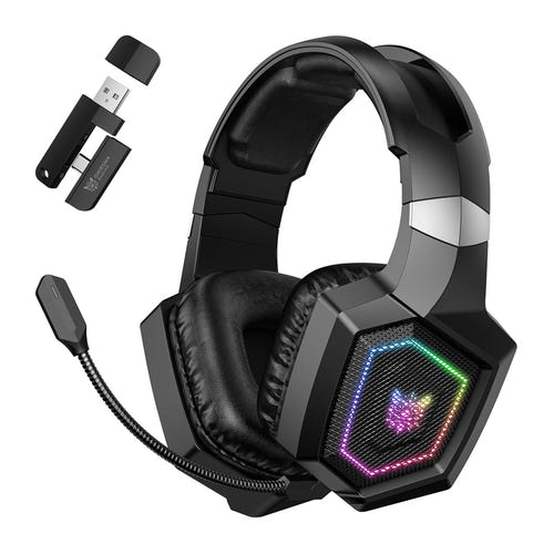 ONIKUMA GT806 - Casque gaming 50 mm triple mode avec micro rotatif 360° (noir)