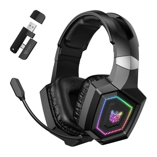 ONIKUMA GT806 - Casque gaming 50 mm triple mode avec micro rotatif 360° (noir)