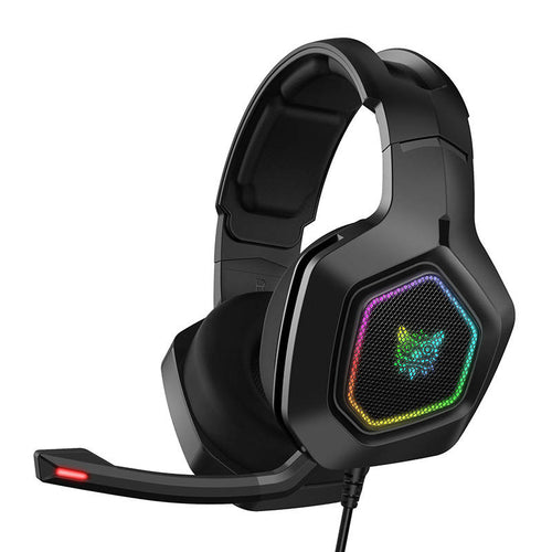 ONIKUMA K10 - Casque gaming filaire 50 mm avec micro antibruit et coussinets mémoire de forme (noir)