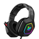 ONIKUMA K10 - Casque gaming filaire 50 mm avec micro antibruit et coussinets mémoire de forme (noir) : simili cuir