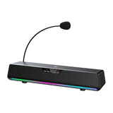 ONIKUMA L13 - Barre de son gaming RGB avec micro amovible : enceinte gaming micro bras flexible