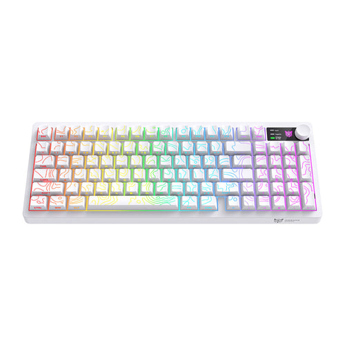 ONIKUMA MT902 - Clavier gaming sans fil 95 touches RGB, blanc - visuel 1