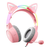 ONIKUMA X15 PRO - Casque gaming rose oreilles de chat amovibles : clipsables