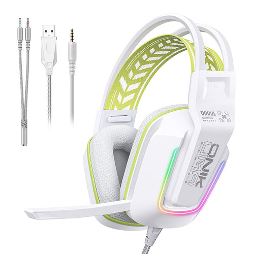 ONIKUMA X13 - Casque gaming filaire polyvalent USB et jack 3,5 mm (blanc)