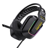 ONIKUMA X13 - Casque gaming filaire USB et jack 3,5 mm, haut-parleurs 50 mm RGB (noir) : micro rotatif x13 noir