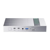 Peladn G2E - Station d'accueil Thunderbolt 5 à 13 ports, charge 140 W, argent : sur bureau avec portable
