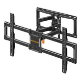Perlegear PGLF12-EU - Support mural TV orientable pour écrans de 42 à 82 pouces : bras articulé en acier noir
