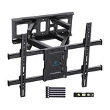 Perlesmith PSPILFK1 - Support mural TV orientable 37 à 85 pouces, VESA 600 x 400, 60 kg : double bras acier déployé