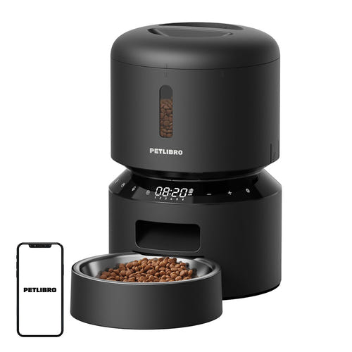 Petlibro Granary 3 L - Distributeur de croquettes programmable noir : 3 L distributeur croquettes noir