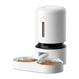 Petlibro Granary PL-AF006-33W 5 L - Distributeur double gamelle blanc : 5 L blanc panneau LED incliné