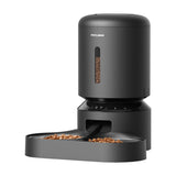 Petlibro Granary - Distributeur de croquettes connecté double gamelle 5 L (noir) : gamelles inox sur plateau