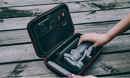 PGYTECH P-18C-020 - Étui de transport pour DJI Osmo Pocket et OM 5 : ouvert compartiments