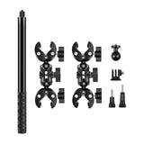 Puluz - Support moto et vélo à deux pinces avec perche télescopique 150 cm pour caméra 360 - visuel 2